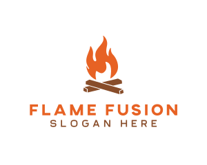 Campfire Fire Flames logo design