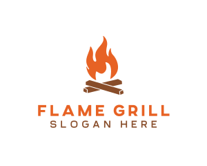 Campfire Fire Flames logo design