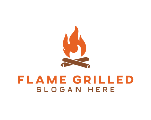 Campfire Fire Flames logo design