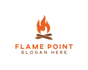 Campfire Fire Flames logo design