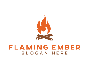 Campfire Fire Flames logo