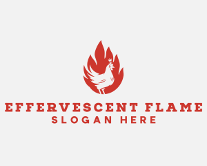 Flame Chicken Barbecue logo design