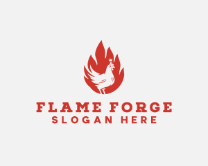 Flame Chicken Barbecue logo design