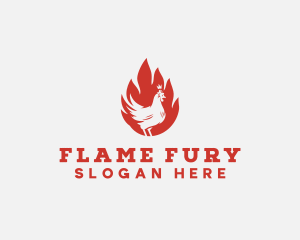 Flame Chicken Barbecue logo design