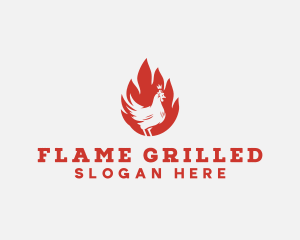 Flame Chicken Barbecue logo design