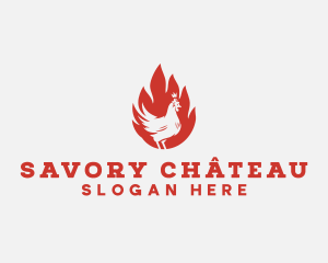 Flame Chicken Barbecue logo design