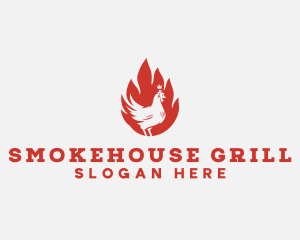 Flame Chicken Barbecue logo design