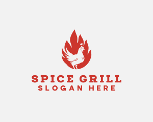 Flame Chicken Barbecue logo design