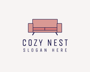 Modern Loveseat Couch logo design