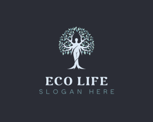 Environmental Tree Woman logo design