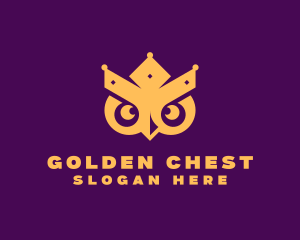 Golden Owl Crown  logo design