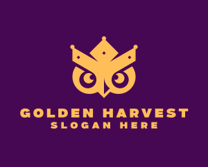 Golden Owl Crown  logo design