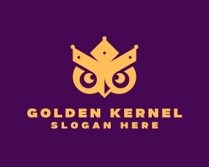 Golden Owl Crown  logo design