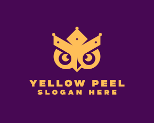 Golden Owl Crown  logo design