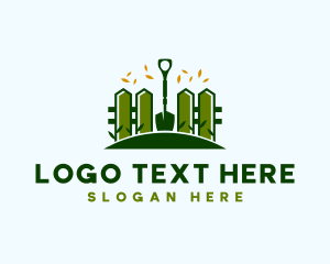 Landscaping Fence Shovel Logo