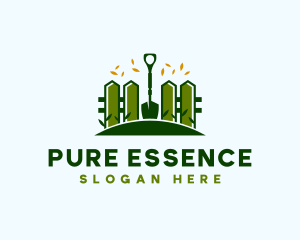 Landscaping Fence Shovel logo design