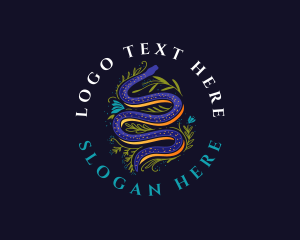 Boho Serpent Floral Logo