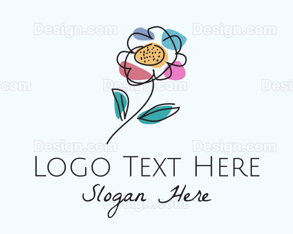 Colorful Daisy Flower Logo