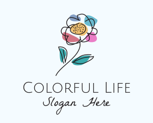 Colorful Daisy Flower  logo design