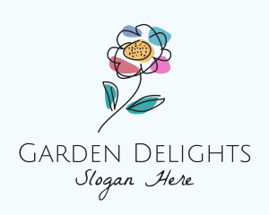 Colorful Daisy Flower  logo design