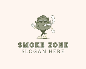 Smoking Marijuana Weed logo design