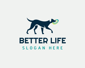 Dog Pet Frisbee Fetch Logo