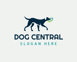 Dog Pet Frisbee Fetch logo design