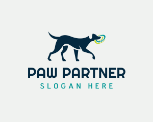 Dog Pet Frisbee Fetch logo design