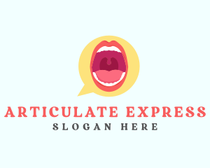 Mouth Speech Balloon logo design