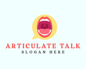 Mouth Speech Balloon logo design