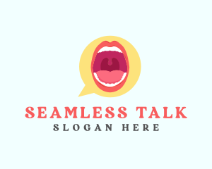 Mouth Speech Balloon logo design