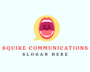 Mouth Speech Balloon logo design