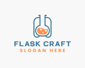 Flask Liquid Experiment  logo design