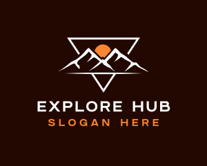 Mountain Explorer Sunset logo design