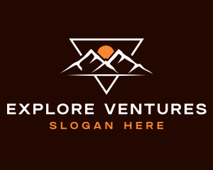 Mountain Explorer Sunset logo design