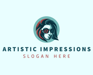 Woman Fashion Sunglasses logo design