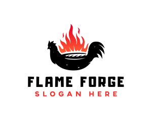 Grill Barbecue Chicken logo design