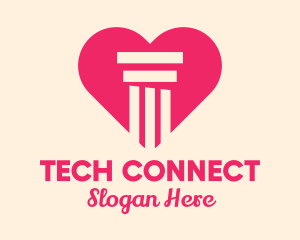 Pink Pillar Heart Logo