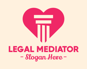 Pink Pillar Heart logo design