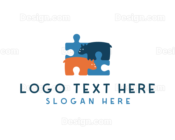 Jigsaw Puzzle Bear Logo