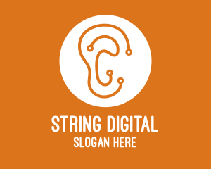 Digital Circuit Ear logo design