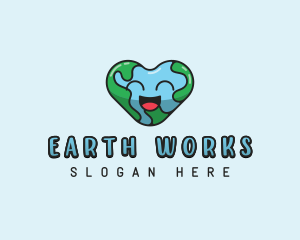 Heart Earth Eco logo design