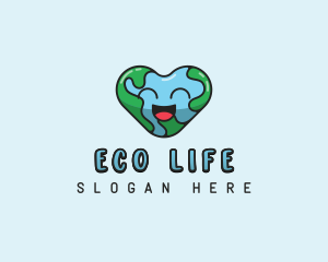 Heart Earth Eco logo design