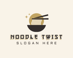 Ramen Noodles Chopsticks logo design