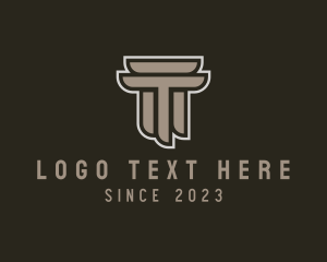 Ancient Column Letter T logo