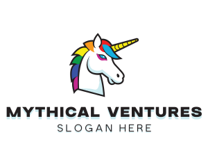 Mythical Unicorn Creature logo design