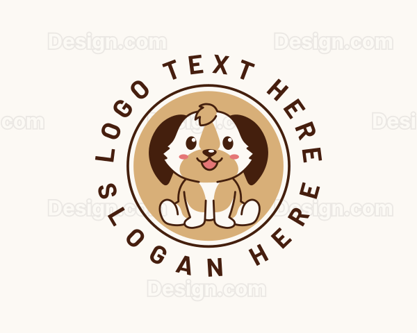 Cute Dog Grooming Logo