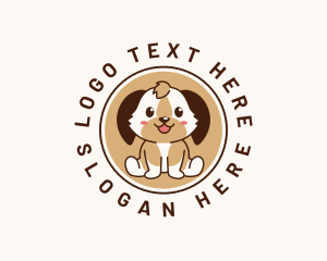 Cute Dog Grooming Logo