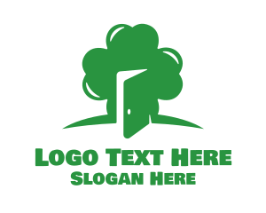 Door - Green Cloverleaf Door logo design