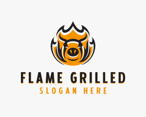 Pork BBQ Grill  logo design